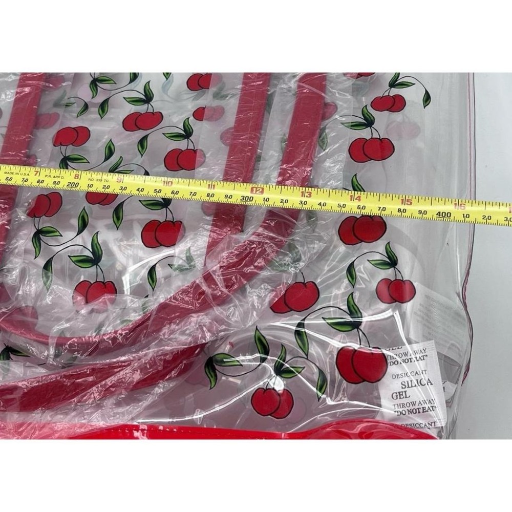 Ed Hardy Clear PVC Tote Bag Red‎ Cherry Print Beach Pool Travel Bag NWT - Picture 6 of 6